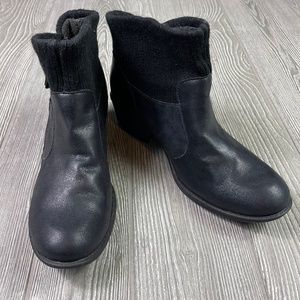 B.O.C. Ankle Boot Women’s size 10 Black Faux Fur Lined Comfort